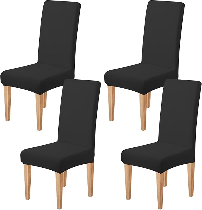 Dioxide High Stretch Chair Covers for Dining Chairs, Washable Dining Chair Covers Set of 4, Soft Dining Chairs Seat Covers, Parsons Chair Slipcover Protectors for Home Hotel Restaurant Banquet