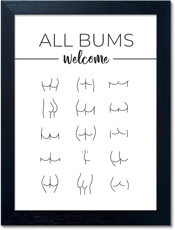 Funny Bathroom Wall Decor Black and White Framed Bathroom Picture Toilet Art Modern Minimalistic Canvas Print Paintings Artwork