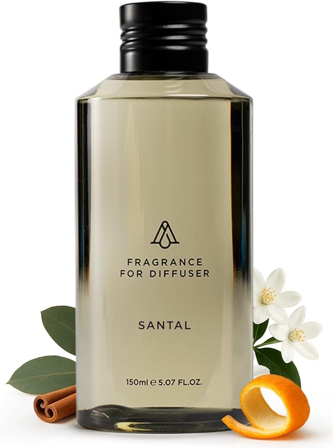 AromaPlan Hotel Scents Santal 5 Fl Oz (148ml), Home Luxury Aroma & Hotel Fragrance Diffuser Oil- Hotel Diffuser Oil for Aromatherapy- USA Made, Bigger Bottle, Bolder Aroma & Longer Lasting