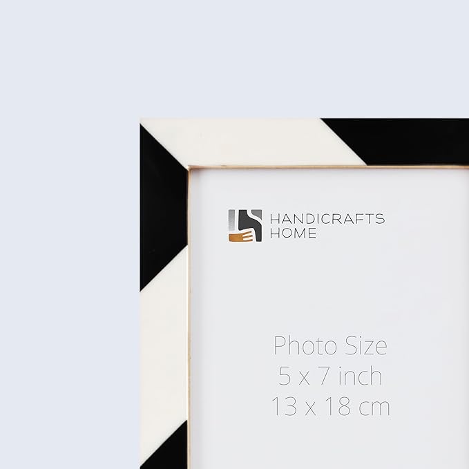 Handicrafts Home 5x7 Picture Frames - Vintage Style Wall Hanging & Desk Decor – Farmhouse Photo Frames Ideal for Living Room Office & Home Decor Picture Frame for Wall Decor, Artisan Bedazzle