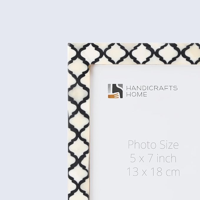 Handicrafts Home Handmade Decorative 5x7 Picture Frame | Unique Boho Chic Home Decor | Moroccan Art Inspired Photo Frame for Wall & Tabletop, Colorful Frames for Bedroom, Office Decor & Gift