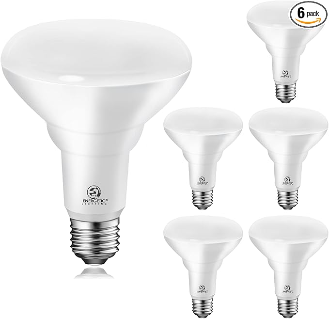 Energetic BR30 LED Recessed Light Bulb, 11W=75W, 2700K Soft White, 900LM, Dimmable Ceiling Flood Light Bulb for Cans, CRI85+, 6-Pack