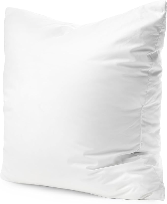 Continental Bedding | 10/90 Down and Feather Throw Pillow Insert | 100% Cotton 250TC Shell | Medium Loft Decorative Cushion | 18x18 | 1 Pack