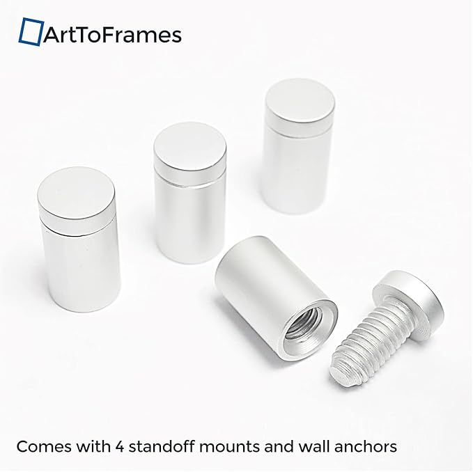 ArtToFrames Floating Acrylic Frame for Pictures Up To 12x16 inches (Full Frame is 16x20) with 13x19mm Brushed Satin Acrylic Standoff Hardware, Acrylic-109-12x16-70 Made in The USA