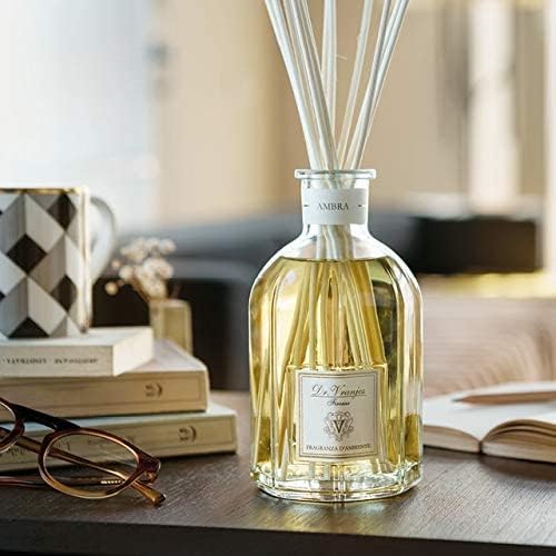Dr. Vranjes - Ambra 1250 ml Diffuser + Double Pack of White Sticks (3 Pieces Bundle)- Luxury Home Fragrance, Made in Italy, Main Scent: Oriental, Olfactory Pyramid: Amber, Patchouli, Sandalwood