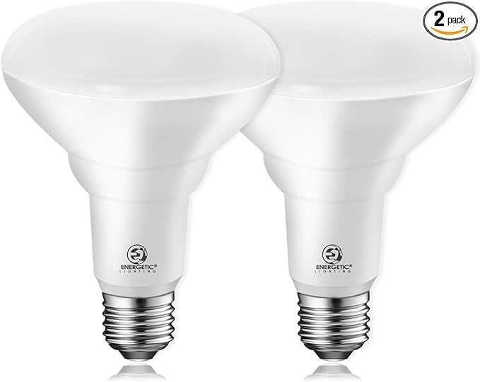 Energetic BR30 LED Recessed Light Bulb, 9W=75W, 2700K Soft White, 900LM, Dimmable Ceiling Flood Light Bulb for Cans, CRI80+, 2Pack