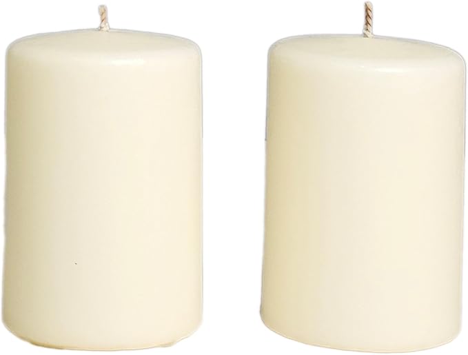 CW Studio 4 Pack 2.8x4 Inch Ivory Unscented Pillar Candles – Long 44 Hour Burn, Smokeless & Dripless – Premium Wax with Cotton Wick – Perfect for Weddings, Events, Home, Rustic & Elegant Décor