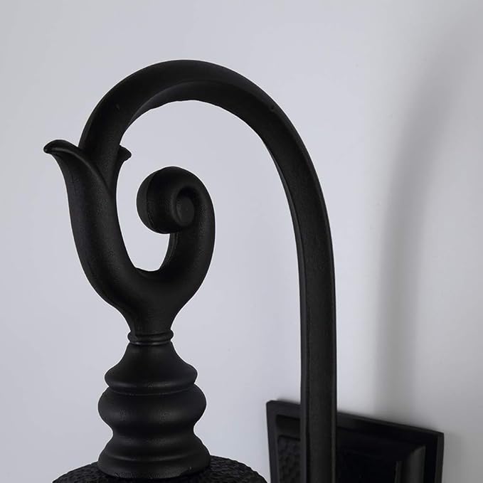 Exterior Light Fixtures, Outdoor Wall Light/Lantern, Large Outdoor Porch Light Fixtures Wall Mount in Matte Black Finish with Clear Glass, Aluminum Alloy, 60W