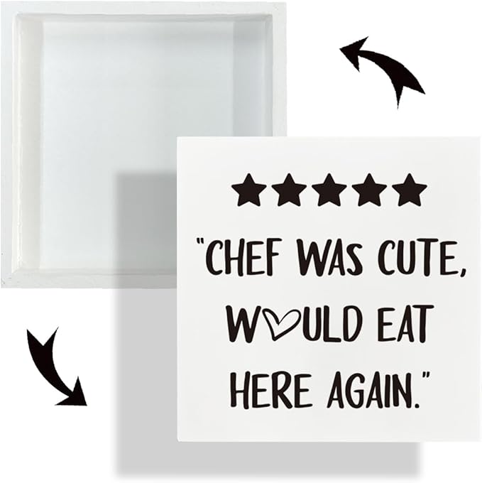 Farmhouse Kitchen Decor, Chef was Cute Would Eat Here Again Sign, Five Star Review Sign for Kitchen Wood Decoration, Funny Home Decor, Dining Room Decors, Restaurant Decors, Chef Gift