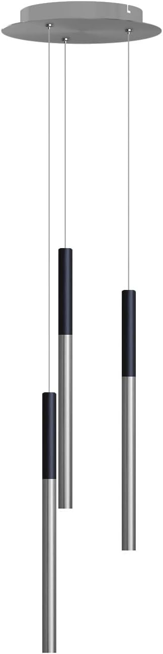 ALTAIR 3 Mini Pendant Lighting Black-Nickel - LED Hanging Light Fixture for Kitchen Island, Bar, Foyer - Cluster Pendants - Dimmable, Adjustable Wire, Lamp Bulb Included