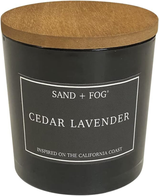 Sand + Fog Scented Candles - Cedar Lavender - Additional Scents and Sizes - 3 Wicks 100% Cotton Lead-Free - Luxury Air Freshening Jar Candles - Perfect Home Decor - 21 oz