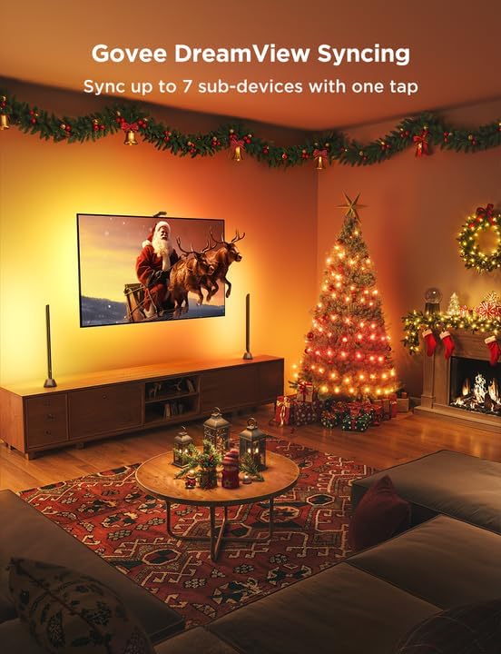 Govee Envisual TV Backlight T2 with Dual Cameras, 16.4ft RGBIC Wi-Fi LED Backlights for 75-85 inch TVs, Double Light Beads, for Home Decorations, Smart App Control, Music Sync