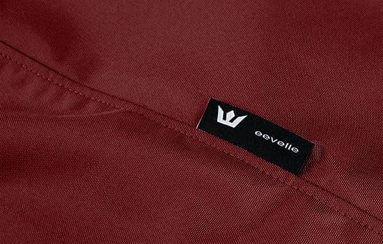 Eevelle Patio Square Ottoman Cover with Marine Grade Fabric - Waterproof Outdoor Ottoman Cover - Furniture Set Covers for Ottoman - Easy to Install - ( 17"H x 28"L x 28"W, Burgundy)