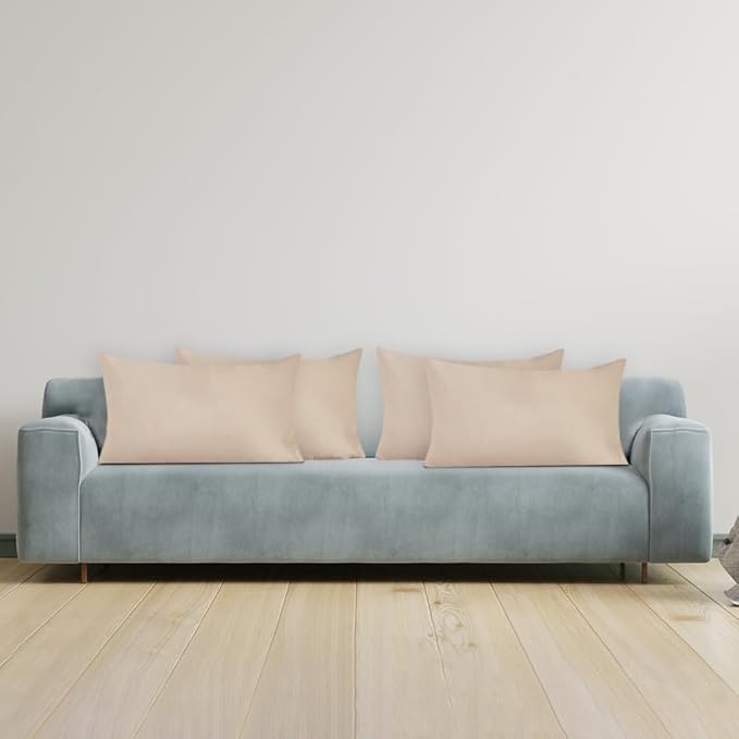 Covers & All Rectangle Throw Pillow Covers with Inserts, Decorative Covers with Cushions, Waterproof UV Resistant Soft, Home Decor Office Travel Couch Sofa Universal uses (16"x24", Pack of 4, Beige)