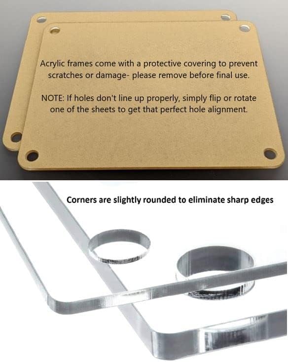 Acrylic Floating Frames Gold Standoffs(2-pack) 8" x 10" Clear Acrylic Frames for Wall Mount Floating Picture Frame, Diploma Poster Certificate Hanging Photo Display Degree Prints Artwork Documents