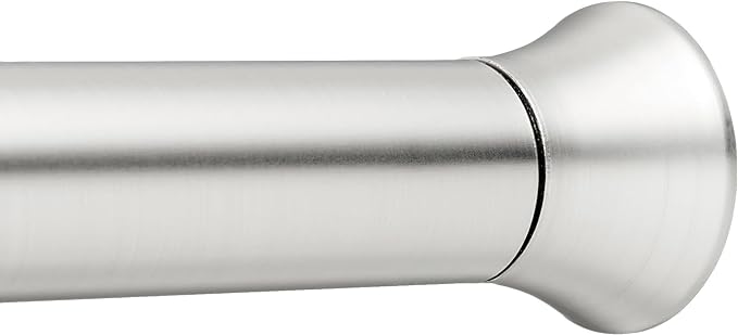 Amazon Basics Tension Curtain Rod, Adjustable 78-108" Width - Nickel, Classic Finial