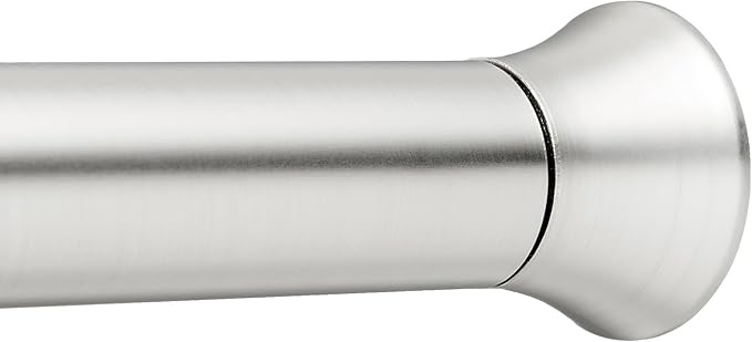 Amazon Basics Tension Curtain Rod, Adjustable 36-54" Width - Nickel, Classic Finial