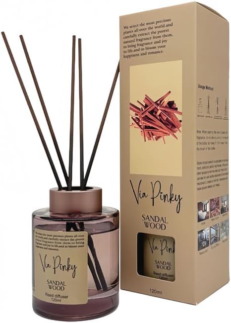 Sandalwood Reed Diffuser 120ml – Warm Woody Home Fragrance, Aromatherapy, Long-Lasting Fragrance, Room Decor Gift