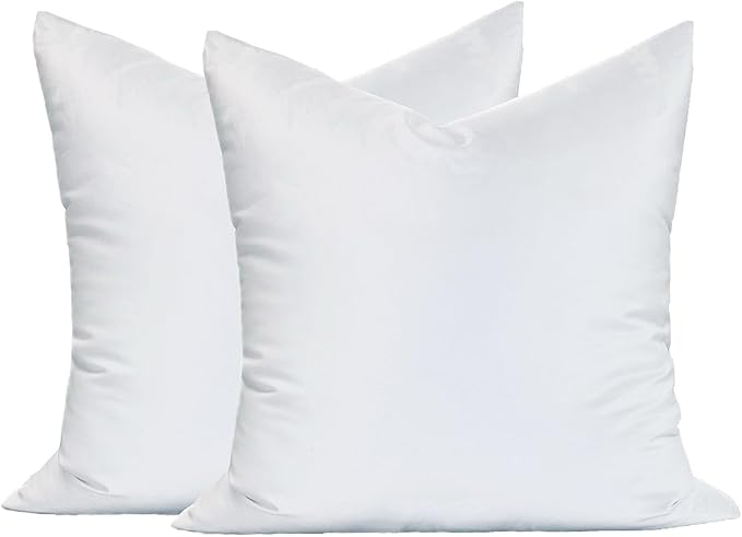 MoonRest® Synthetic Down Alternative 17x17 Square Pillow Insert Form, for Decorative Throw Pillow, Sofa, Cushions, Body and Bed - Pack of 2- Size 17” X 17”