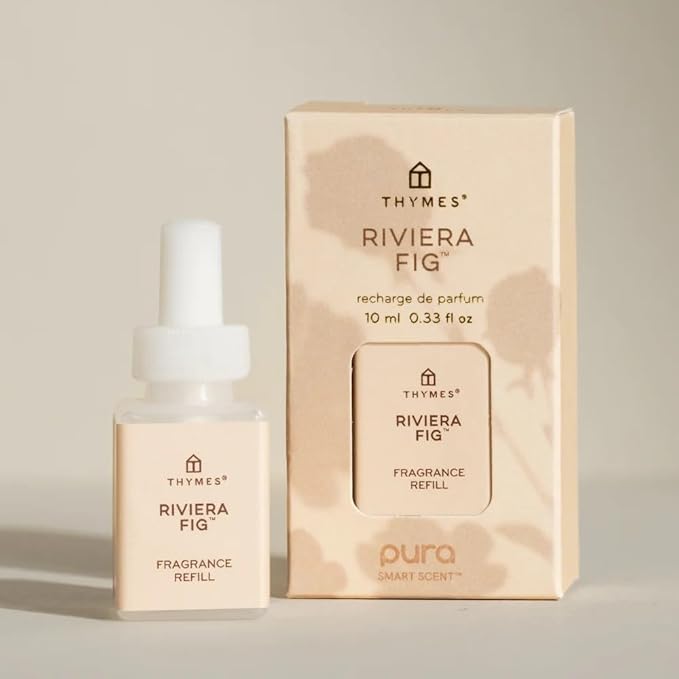 Thymes Pura Diffuser Refills – Bundle of 2 Pura Refills – for Use in Scent Diffusers for Home – Home Fragrance Products – Scented with Blood Orange, Peach & Fig (Riviera Fig, Pack of 2)