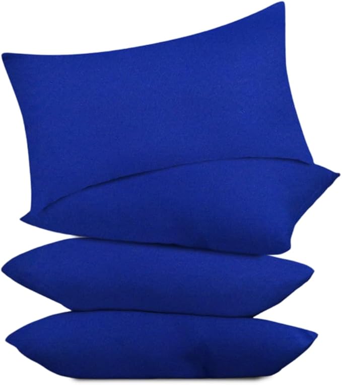 Covers & All Premium Rectangle ThrowPillow Inserts with Covers Set of 4, 20 x 26 Inches Blue, Decorative Cushions for Couch Sofa Home Decor Office Travel UV Resistant Waterproof Soft Cushions Pillows