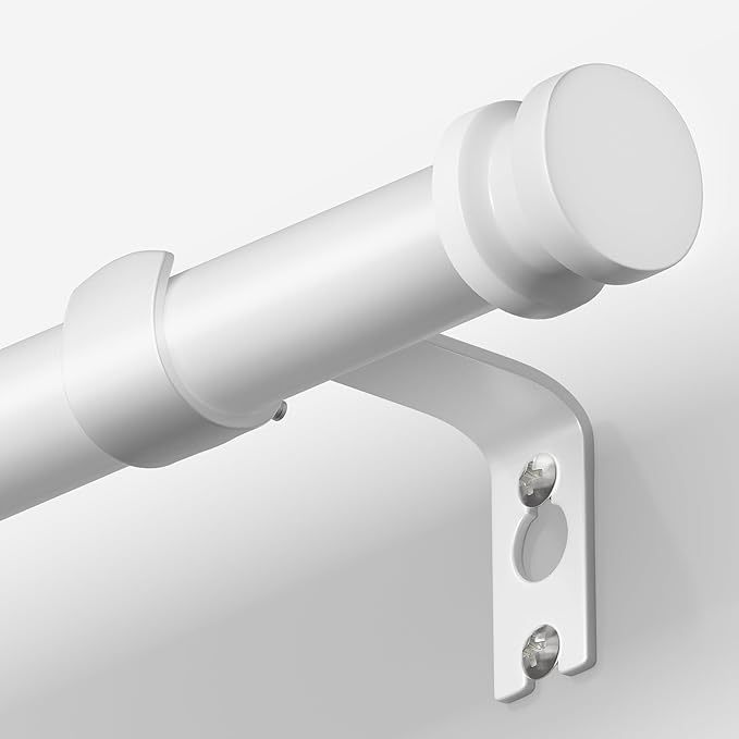 Sturdy Durable Curtain Rod:White Curtain Rods for Windows 36-88 Inch,Adjustable Heavy Duty Curtains Rod for Bedroom/Kitchen/Dorm/Apartment/Door,Small Modern Decorative Drapery Rods (All-Metal)