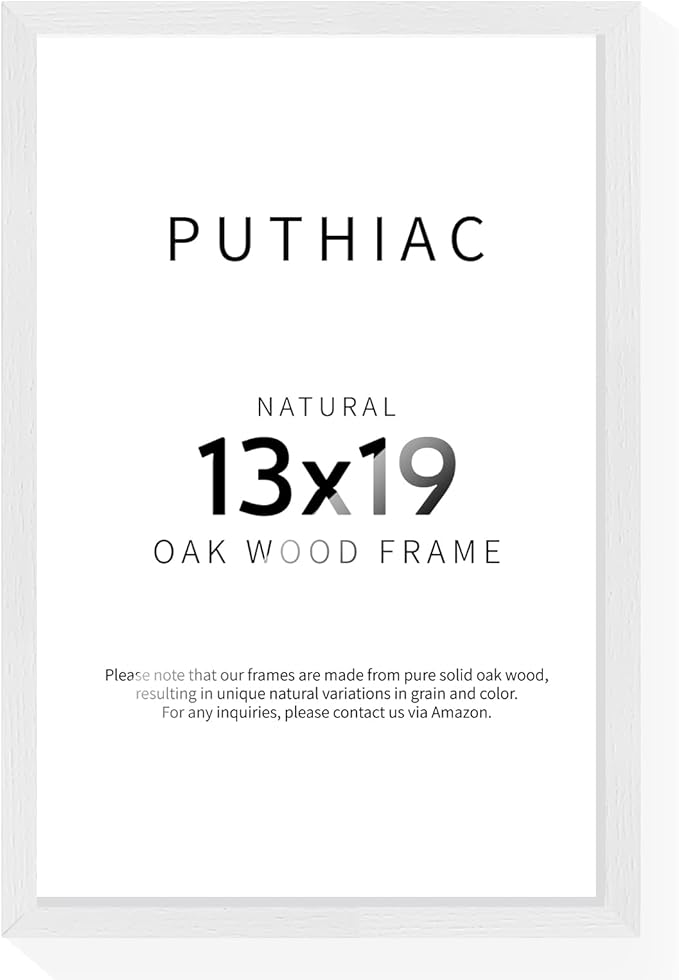 13x19 Oak Wood Picture Frame - 13"x19" Poster Frames for Wall, 13x19 Picture Frames for Wall, 13 x 19 Picture Frames, 13 x 19 Frames for Wall(1 Pack, White)