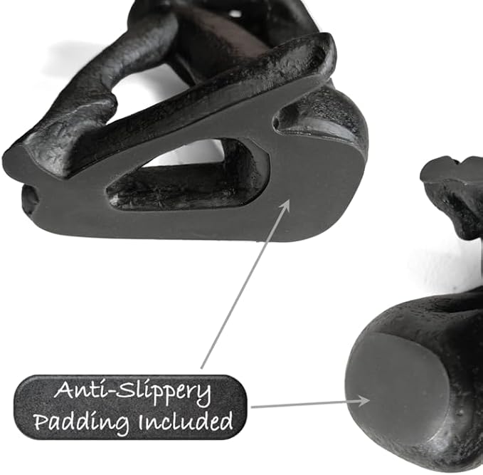 Ambipolar Yoga-Style Black Decorative Bookends, Resin Book Stand to Hold Books Heavy Duty, Book Stoppers for Home Decor, Office Desk, Living Room Decor. Black. Book Ends for Shelf