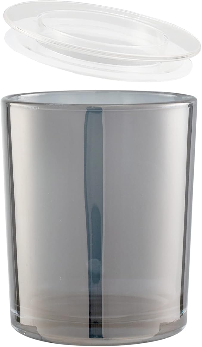 CandMak Candle Jars, 20 Pack 6 OZ Empty Glass Vessels Containers Jars Bulk with Clear Lids for Candle Making (Luxury Gray)