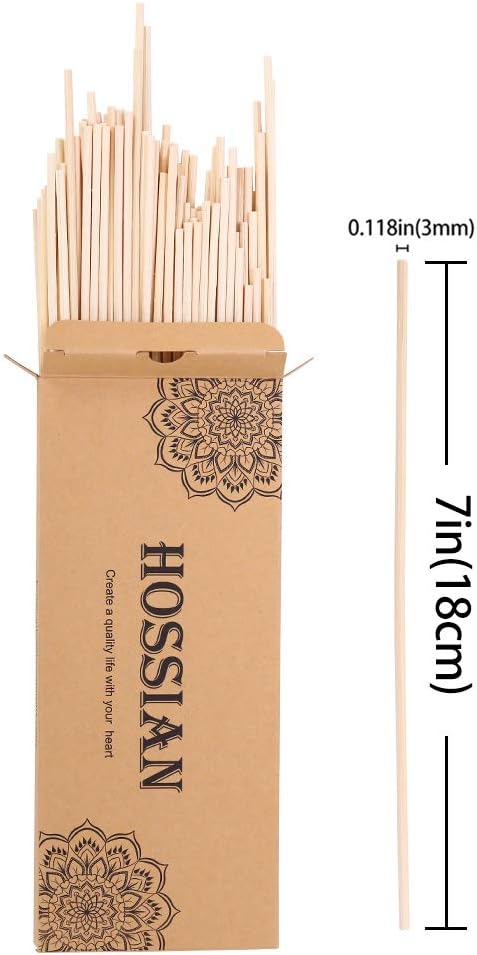 HOSSIAN 7 Inch Reed Diffuser Sticks,-Diffuser Sticks-Reed Diffuser- Reed Sticks Aroma Diffuser Sticks for Aroma Fragrance(100 PCS) (Primary Color 7 Inch)