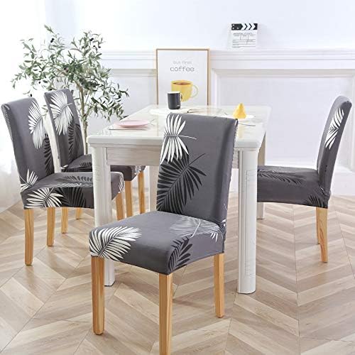 Stretch Chair Covers Slipcovers Set of 4 Printed Stretchable Dining Chair Slipcover Washable Removable for Kitchen,Hotel,Restaurant