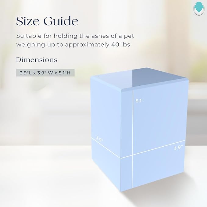 GetUrns Custom Deer Small Urn Box for Human Ashes I Personalized Wooden Keepsake Cremation Urn for Male or Female I Light Blue Memorial Box I 40lbs