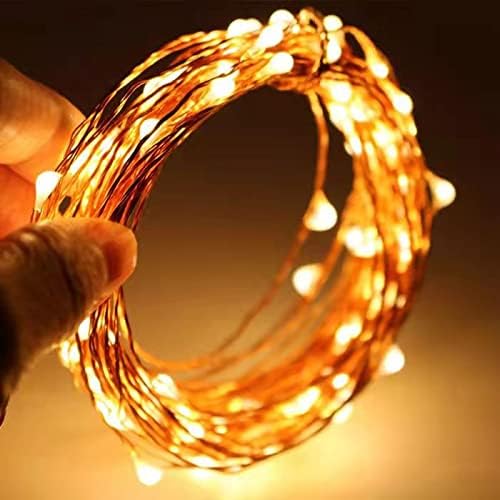 Sanniu Led Fairy Lights Battery Operated, 4 Packs Mini Battery Powered Copper Wire Starry String Lights for Christmas,Bedroom, Parties,Wedding,Indoor,Home Decoration (5m/16ft Warm White)