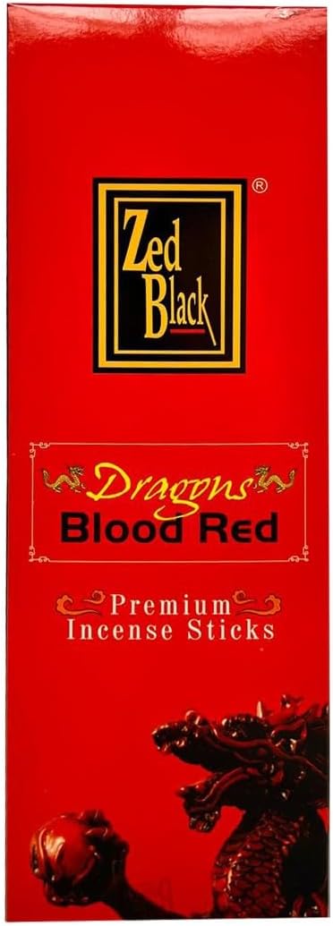ZED Black Dragons Blood Red Incense Sticks - 20 Sticks per Box & 6 Boxes Inside (Total 120 Sticks) Premium Quality for Relaxation, Yoga, Meditation
