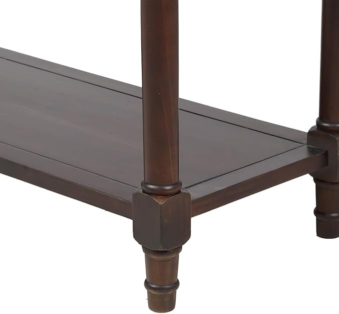 Knocbel 35.5 Inch Antique Entry Console Table with Drawers & Bottom Open Shelf, Solid Wood Sofa Couch Table for Entryway Hallway Living Room (Espresso)