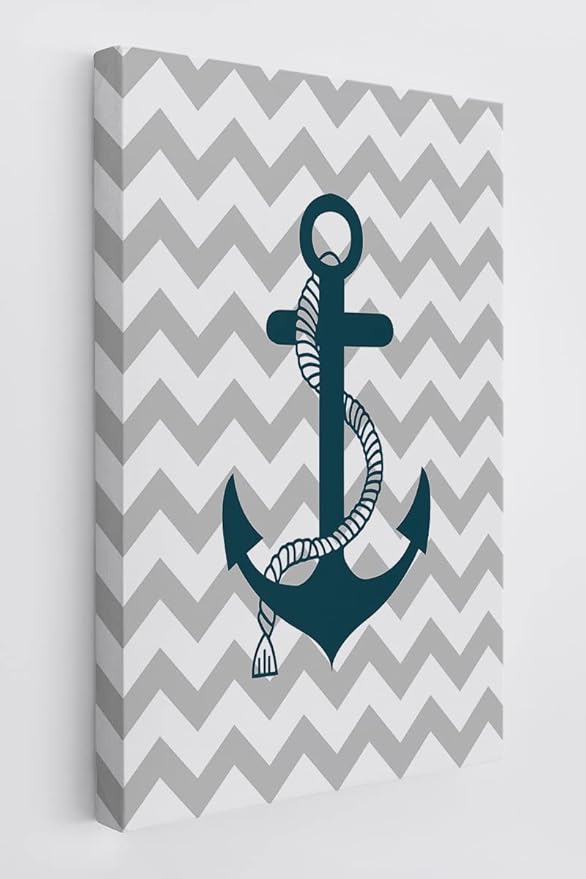 BXFAHZJ Boat Ship Anchor Wall Art Canvas Farmhouse Ocean Theme 11x14 Inch Prints Decor For Home Bedroom Living Room Coastal House Porch, Gift For Sea Lovers, Housewarming Gift