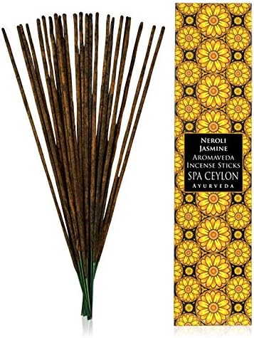 SPA CEYLON Neroli Jasmine Aromaveda Incense Sticks | Calming and Healing Home Fragrance | Natural Aromatherapy Scented Sticks | Floral Fragrances | Home Wellness