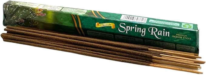 Govinda Incense - 120 Incense Sticks, Premium Incense, Masala Coated (Spring Rain)
