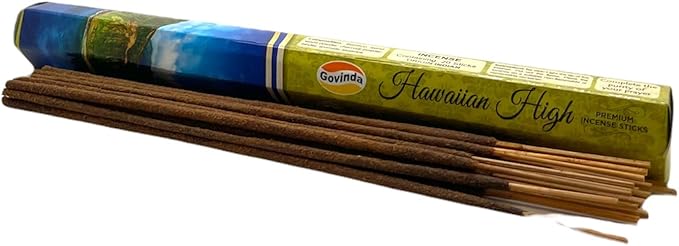 Govinda Incense - Hawaiian High - 120 Incense Sticks, Masala Coated Incense