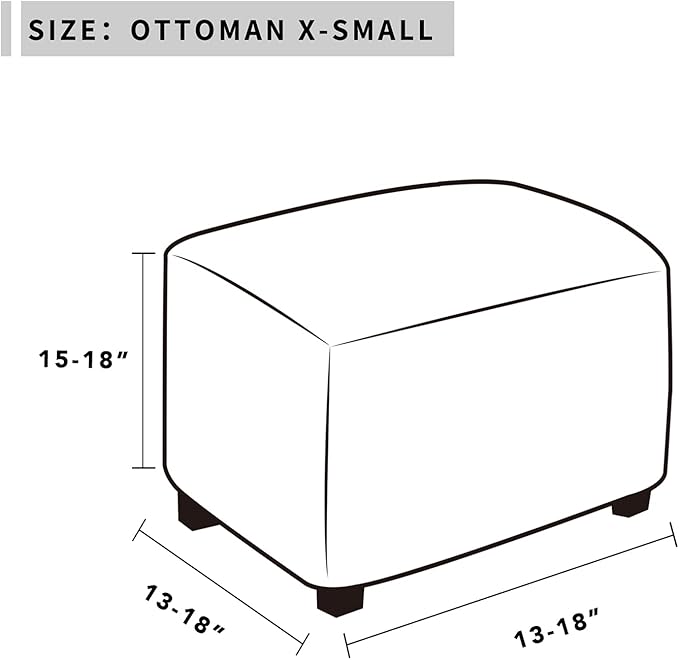 Easy-Going Stretch Square Ottoman Cover Folding Storage Stool Furniture Protector Soft Slipcover with Elastic Bottom (15x15x15inch, Coffee)