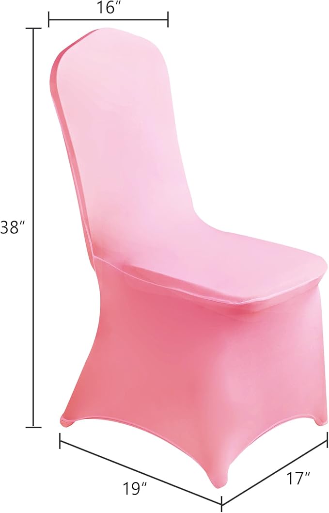 SuperO Waterproof Spandex Chair Cover 25PCS, Stretch Dining Chair Covers, Polyester Outdoor Chair Covers, Protector Stretch Chair Cover for Party Universal, Banquet, Wedding Event, Hotel(Pink)