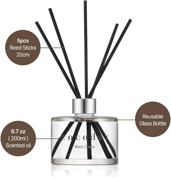 COCODOR Signature Reed Diffuser Set/April Breeze / 6.7oz /1 Pack/Home Fragrance Diffuser, Oil Scent Diffuser for Bathroom Shelf Decor