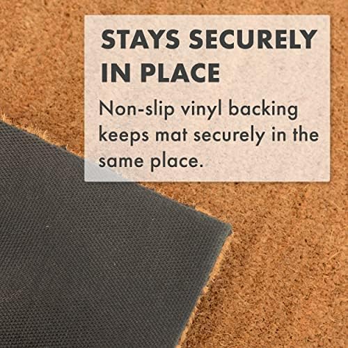 COCO MATS 'N MORE Personalized Door Mat with Monogram for Outdoor Indoor - Non-Slip Coco Coir Front Doormat with Vinyl Backing, Wedding, Housewarming New Home (Rolling Scroll, 14" x 22")