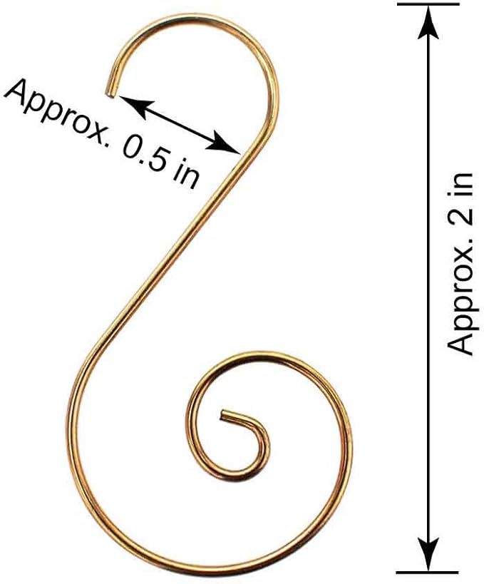 Christmas Ornaments Hooks - Great for Tree Decoration - 300 / Gold