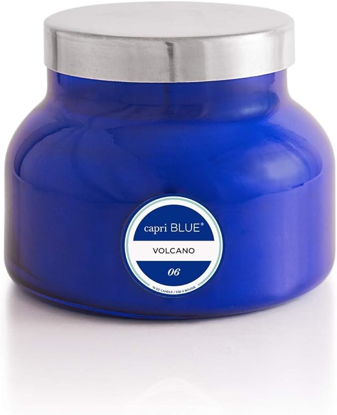 Capri Blue Volcano Scented Candles - Luxury Glass Jar Candles for Home Scented with Tropical Fruit & Sugared Citrus - Soy Wax Blend - Blue Color (19 oz)