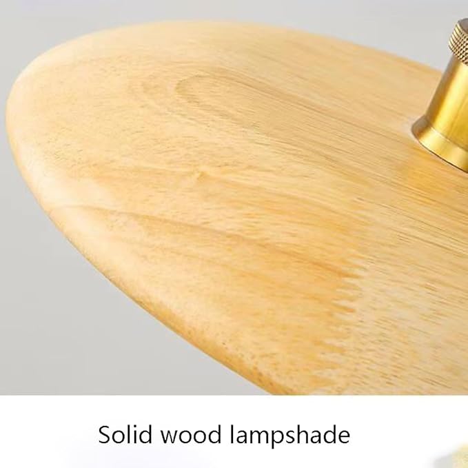 Modern Nordic Minimalist Solid Wood Pendant Light Japanese Style Disc Hanging Lamp Natural Wood Finish Pendant Lamp for Dining Room Kitchen Island Bedroom Lighting