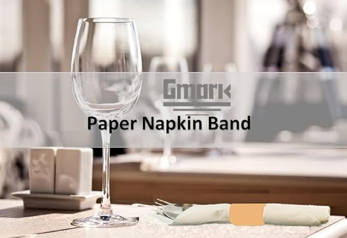 Gmark Paper Napkin Band Box of 2500, Paper Napkin Rings self Adhesive (Biege) GM1105