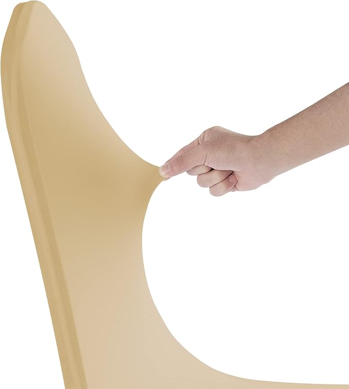 SuperO Waterproof Spandex Chair Cover 12PCS, Stretch Dining Chair Covers, Polyester Outdoor Chair Covers, Protector Stretch Chair Cover for Party Universal, Banquet, Wedding Event, Hotel(Champagne)