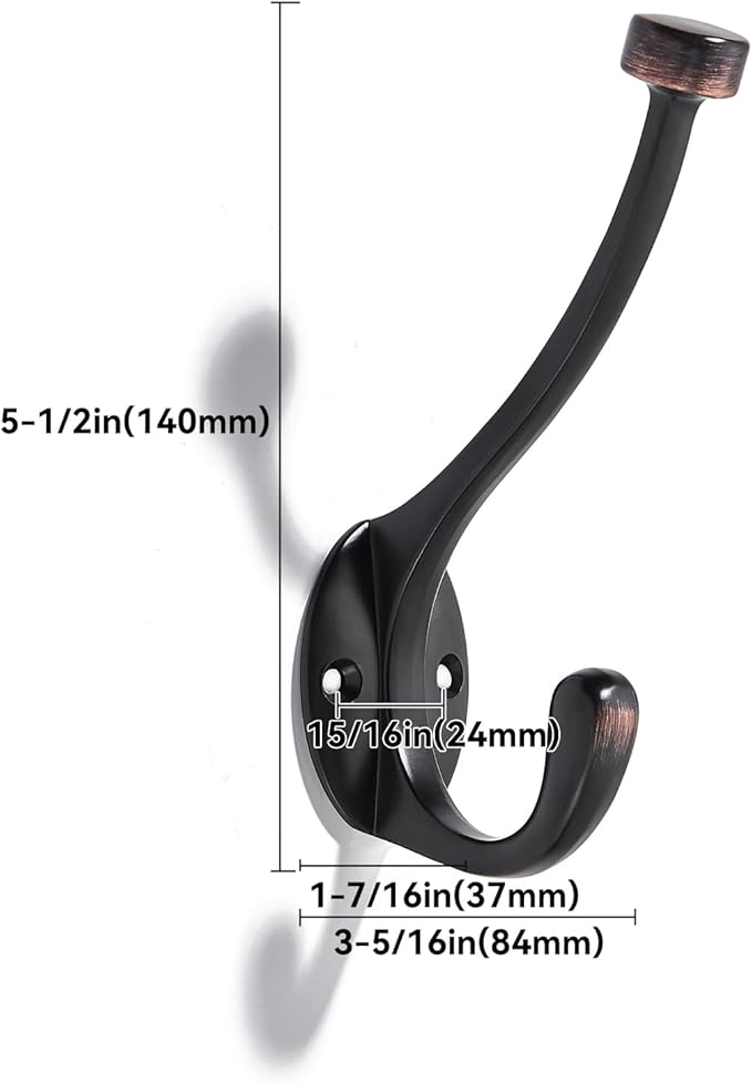 khtumeware The 10 Pack Heavy-Duty zinc Alloy Oil Rubbed Bronze Coat Hook is Suitable for bathrooms, Behind Doors, bedrooms, corridors, and is a Towel Robe Hooks for Both Household and Commercial use