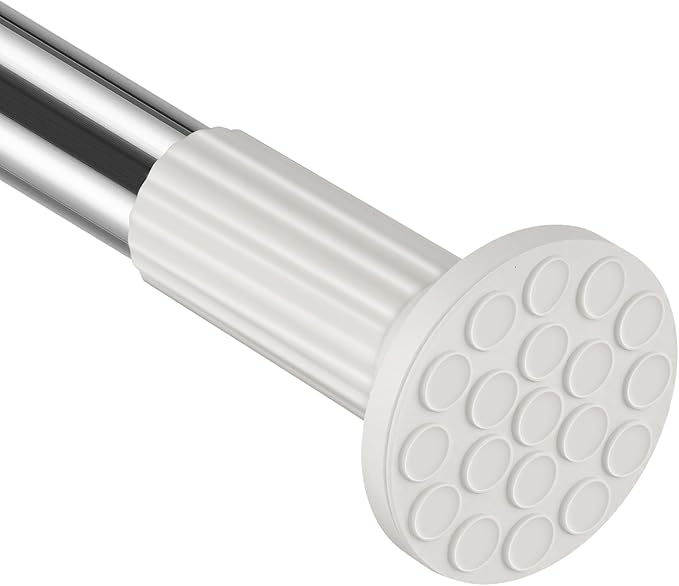 ZOCONE Shower Curtain Rods 51-148 In(4.25-12Ft), Tension Curtain Rods No Drilling, Heavy Duty Long Tension Rod, Outdoor Curtain Rods for Patio, Curtain Pole Christmas Garland Rod, Stainless Steel